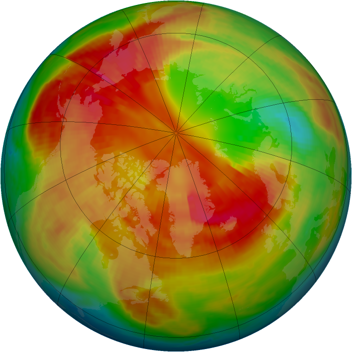Arctic ozone map for 27 February 1998